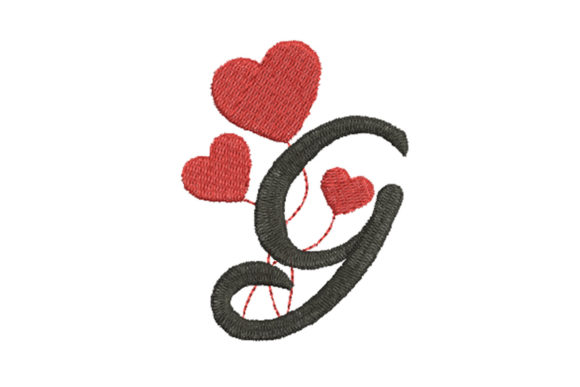 A Designer's Look at the Heart Alphabet Letter G Embroidery