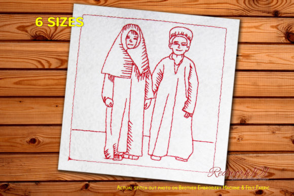 A Tender Bluework Embroidery for Muslim Family Gifts