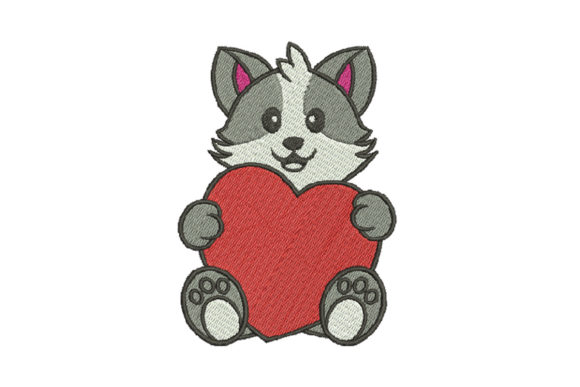 Cat Holding a Big Red Heart: A Brand-Friendly Embroidery Review