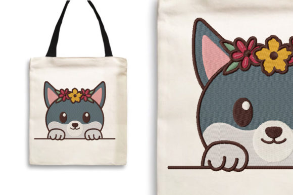 Cute Wolf with Flower Crown Embroidery Design Review