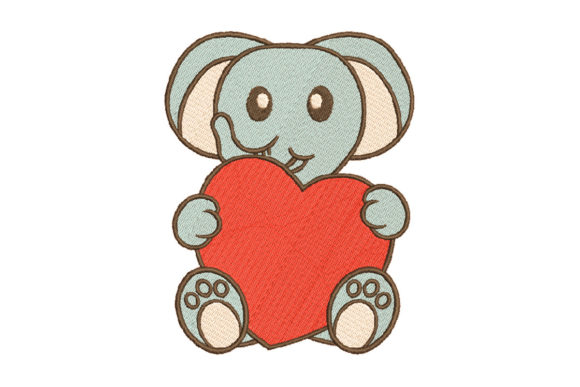 Elephant Holding a Big Red Heart Embroidery Design Review
